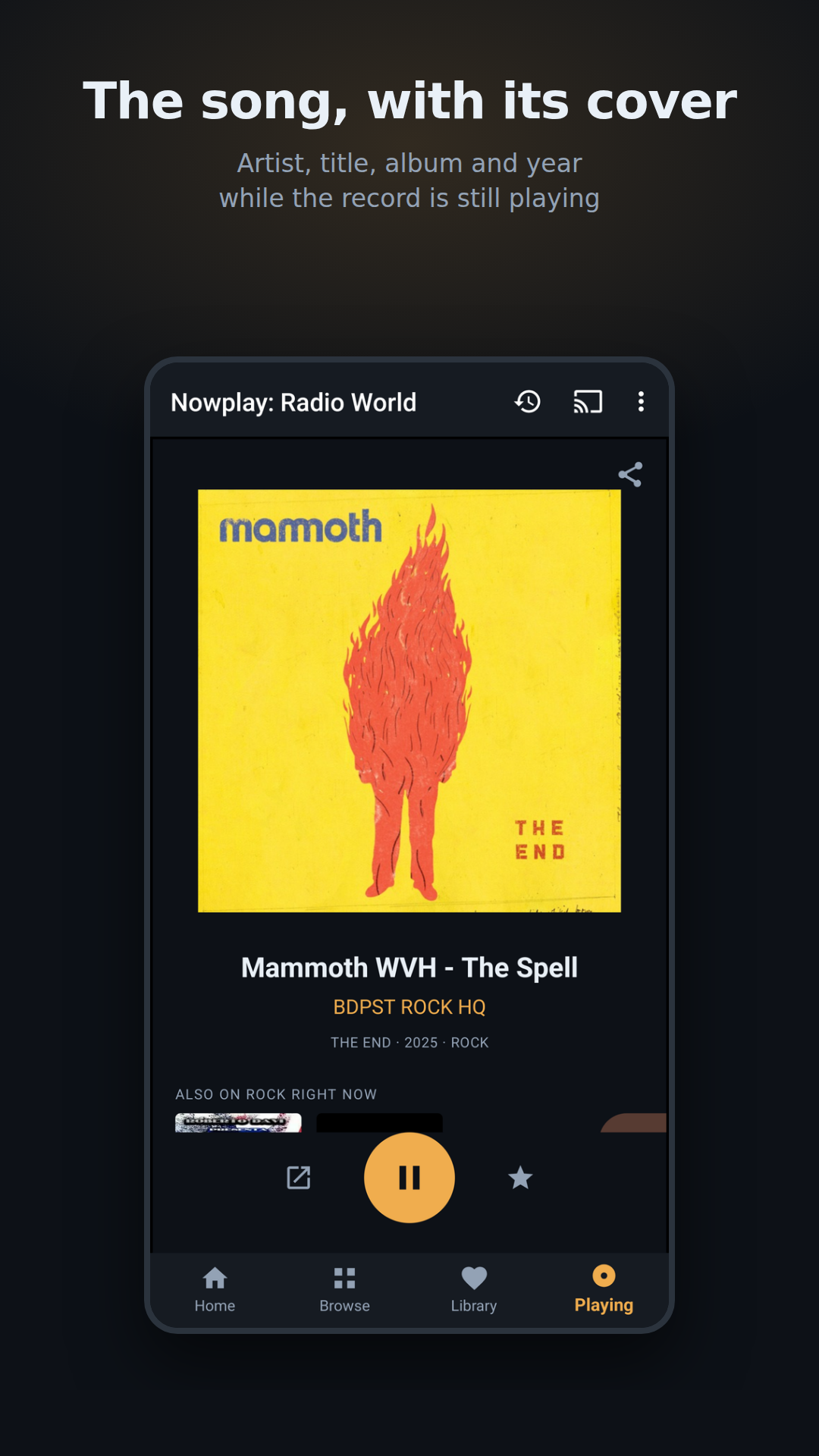 Now Playing on the phone, with the record's real cover
